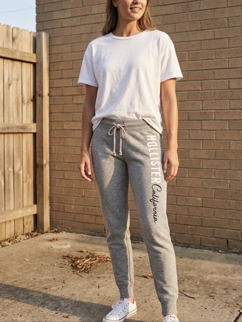 Hollister California Heather Grey Fleece Joggers / Sweatpants